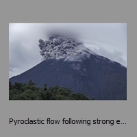 Pyroclastic flow following strong eruption